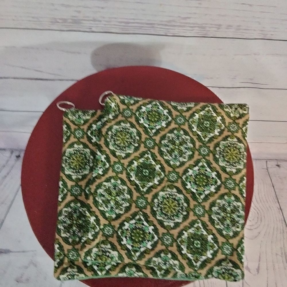 Never used: "Evelyn Jacobs" ( my mom) homemade pot holders for looks